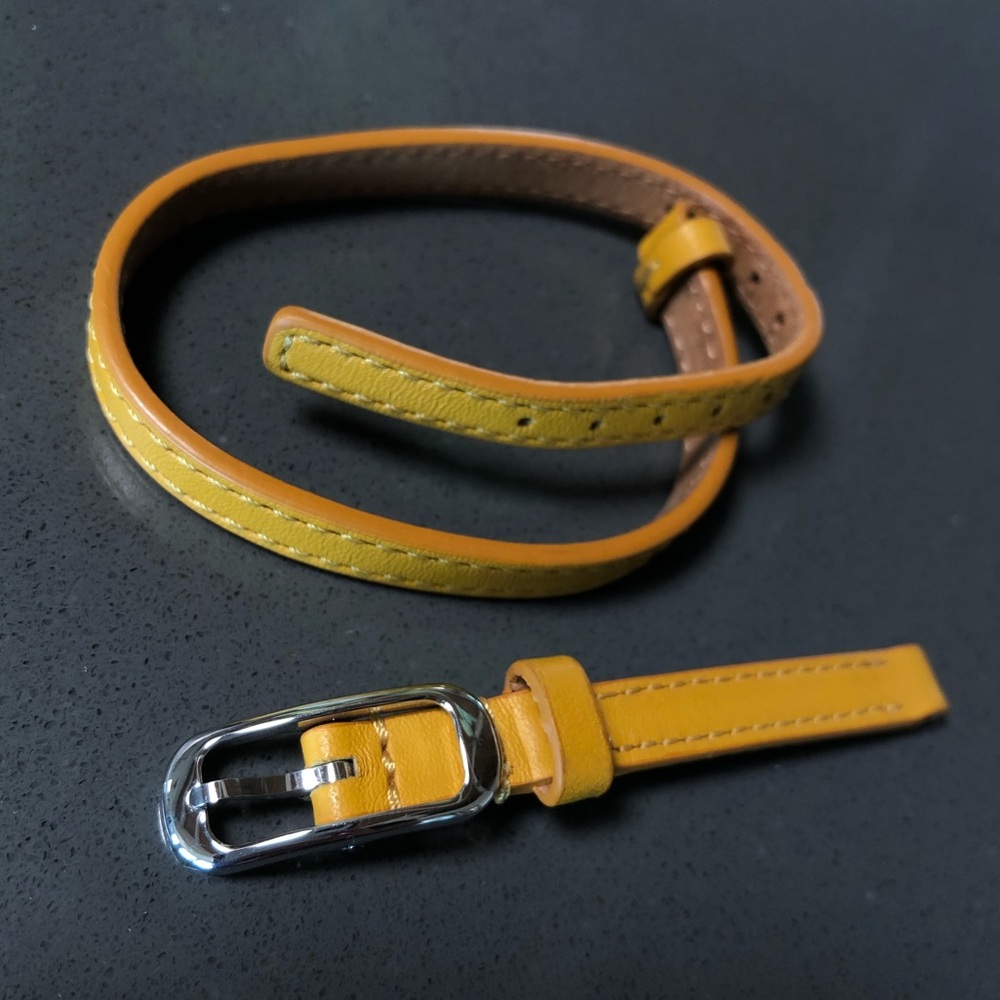 Shinola: 8 MM Mustard Double Wrap Leather Strap